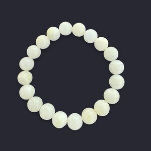 Pastel Yellow Quartz Gemstone Bead Bracelet 10mm
